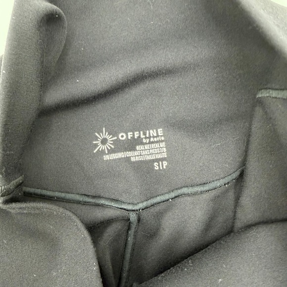 OFFLINE by Aerie Black Cross Waist Leggings Athleisure Workout Fitness Size S P - Picture 5 of 9